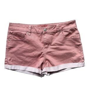 Wax Jean Salmon Pink Stretchy Jean Shorts Mid-Rise Women’s L